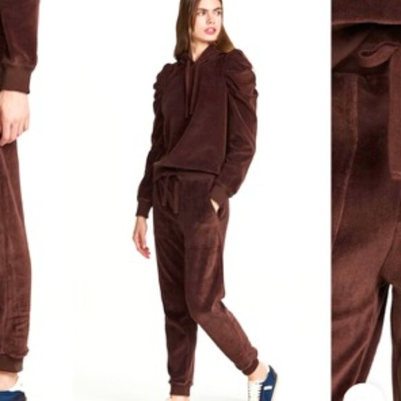 Rebecca Minkoff Nora Velour Sweatpants - Picture 1 of 7